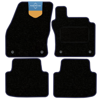 Fits Volkswagen Tiguan 2016 On Black Carpet with Coloured Stitch Edge