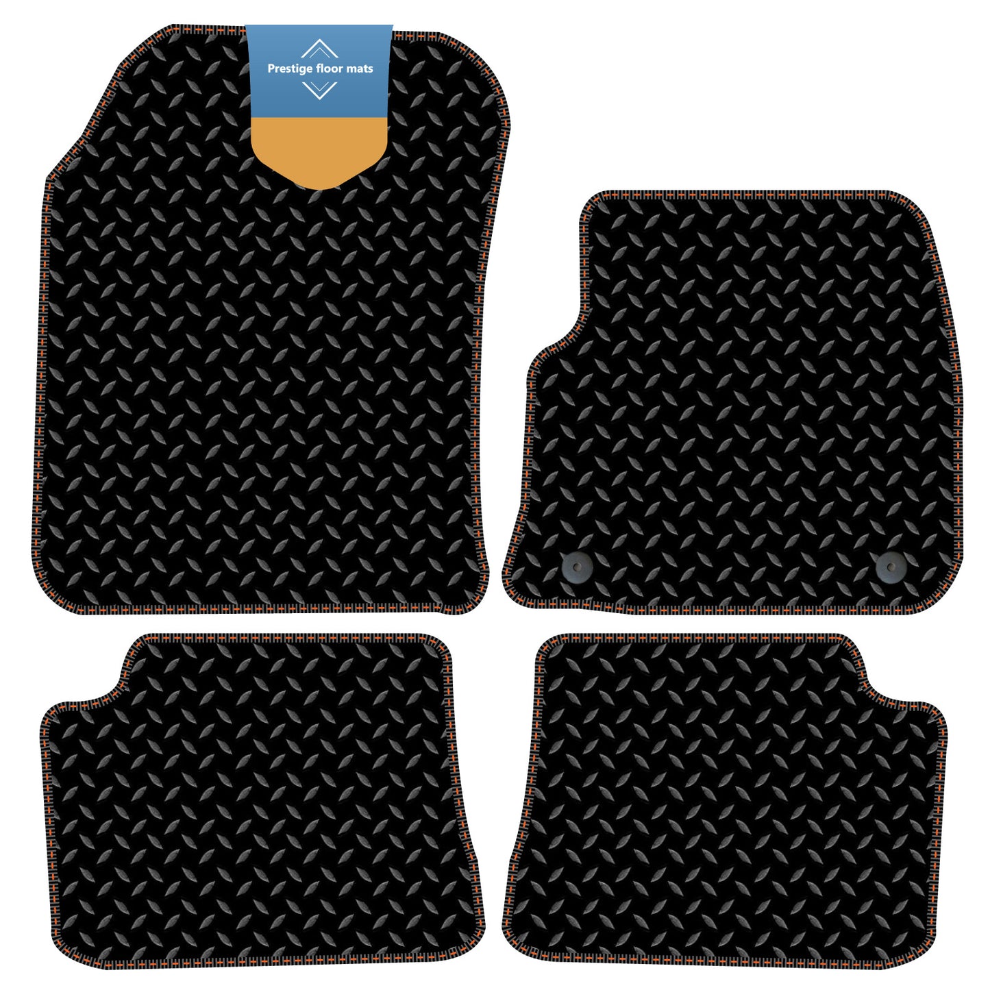 Fits Vauxhall Mokka EV 2021 On Black 3mm Rubber with Coloured Stitch Edge