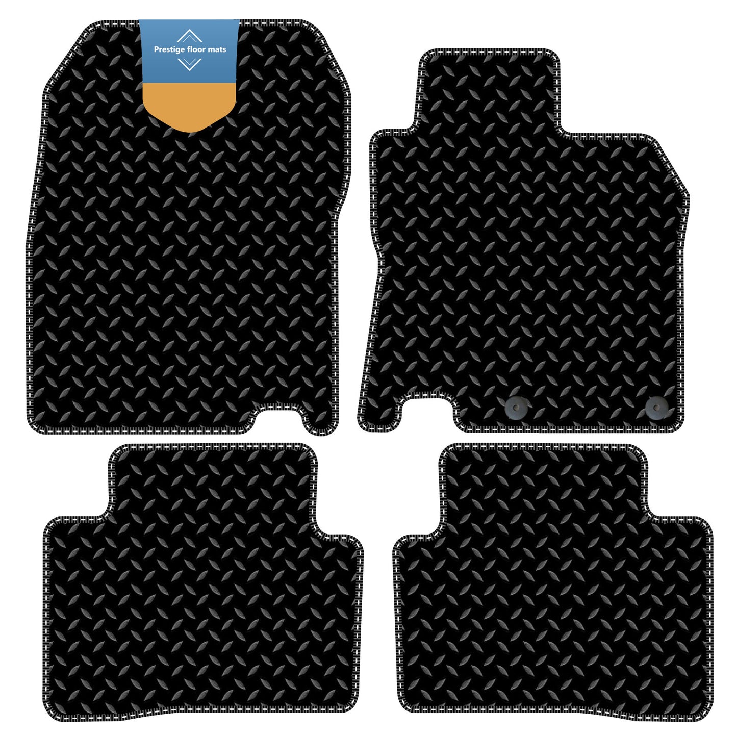 Fits Nissan Qashqai 2014-2021 Black 3mm Rubber with Coloured Stitch Edge