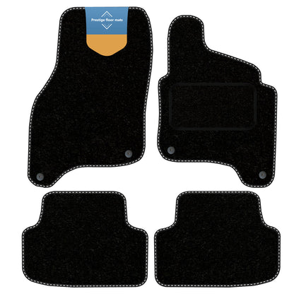 Fits VW E-Golf 2015-2019 Black Carpet with Coloured Stitch Edge