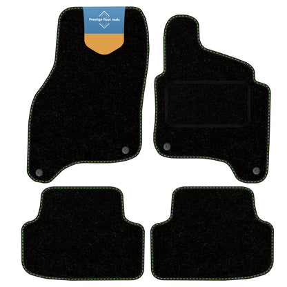 Fits VW E-Golf 2015-2019 Black Carpet with Coloured Stitch Edge