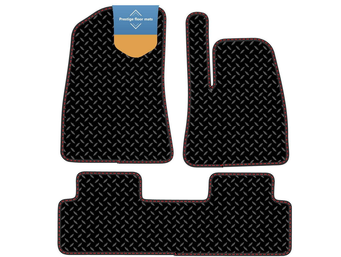 Fits Tesla 3 RHD 2017-2020 Black 3mm Rubber with Coloured Stitch Edge