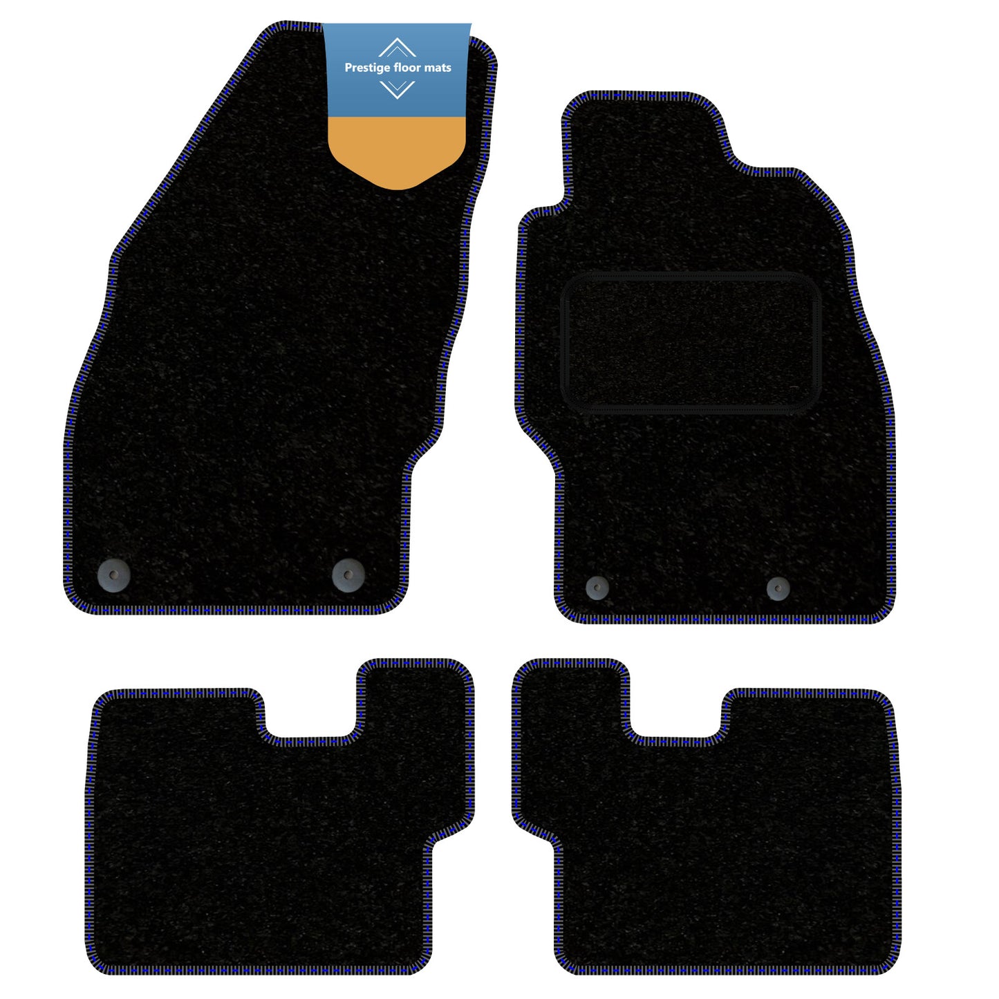 Fits Vauxhall Corsa D 2007-2014  Black Carpet with Coloured Stitch Edge