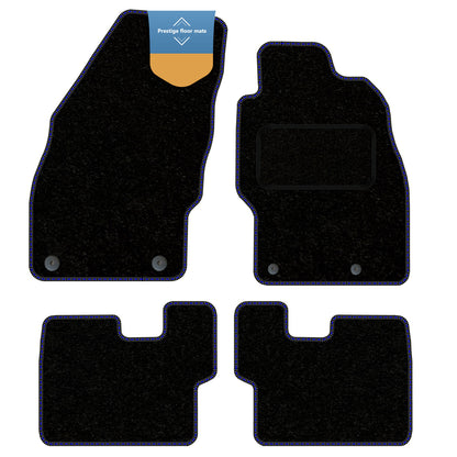 Fits Vauxhall Corsa D 2007-2014  Black Carpet with Coloured Stitch Edge