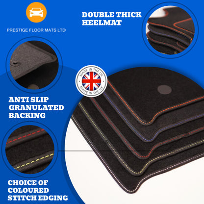 Fits BENTLEY CONTINENTAL GT 2003-2010 with clips in Fully Tailored Floor Mat Set