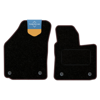 Fits Volkswagen Caddy 2004-2020 Black Carpet with Coloured Stitch Edge