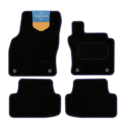 Fits Volkswagen T-Roc 2017 On Black Carpet with Coloured Stitch Edge