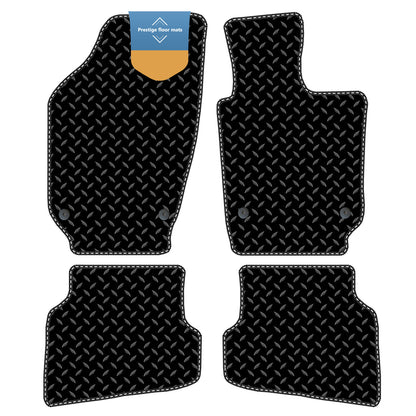 Fits Volkswagen Polo 2009-2018 Black 3mm Rubber with Coloured Stitch Edge