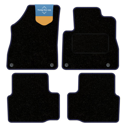 Fits Vauxhall Astra K 2015-2022 Black Carpet with Coloured Stitch Edge