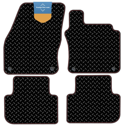 Fits Volkswagen Tiguan 2016 On  Black 3mm Rubber with Coloured Stitch Edge