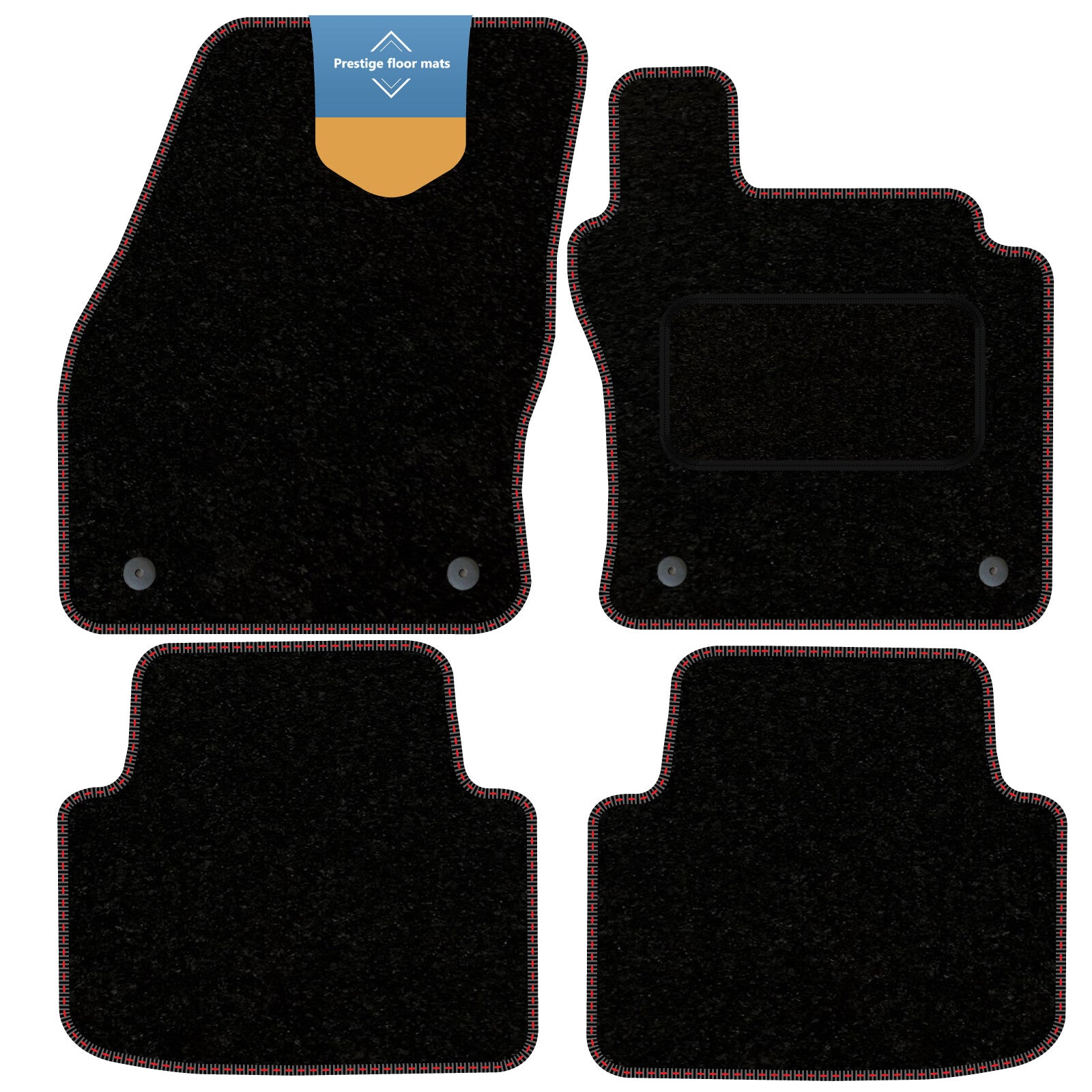 Fits Volkswagen Tiguan 2016 On Black Carpet with Coloured Stitch Edge