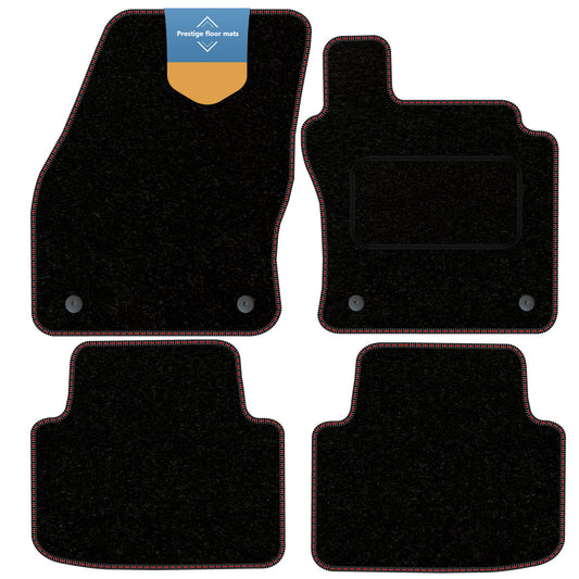 Fits Volkswagen Tiguan 2016 On Black Carpet with Coloured Stitch Edge