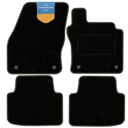 Fits Volkswagen Tiguan 2016 On Black Carpet with Coloured Stitch Edge