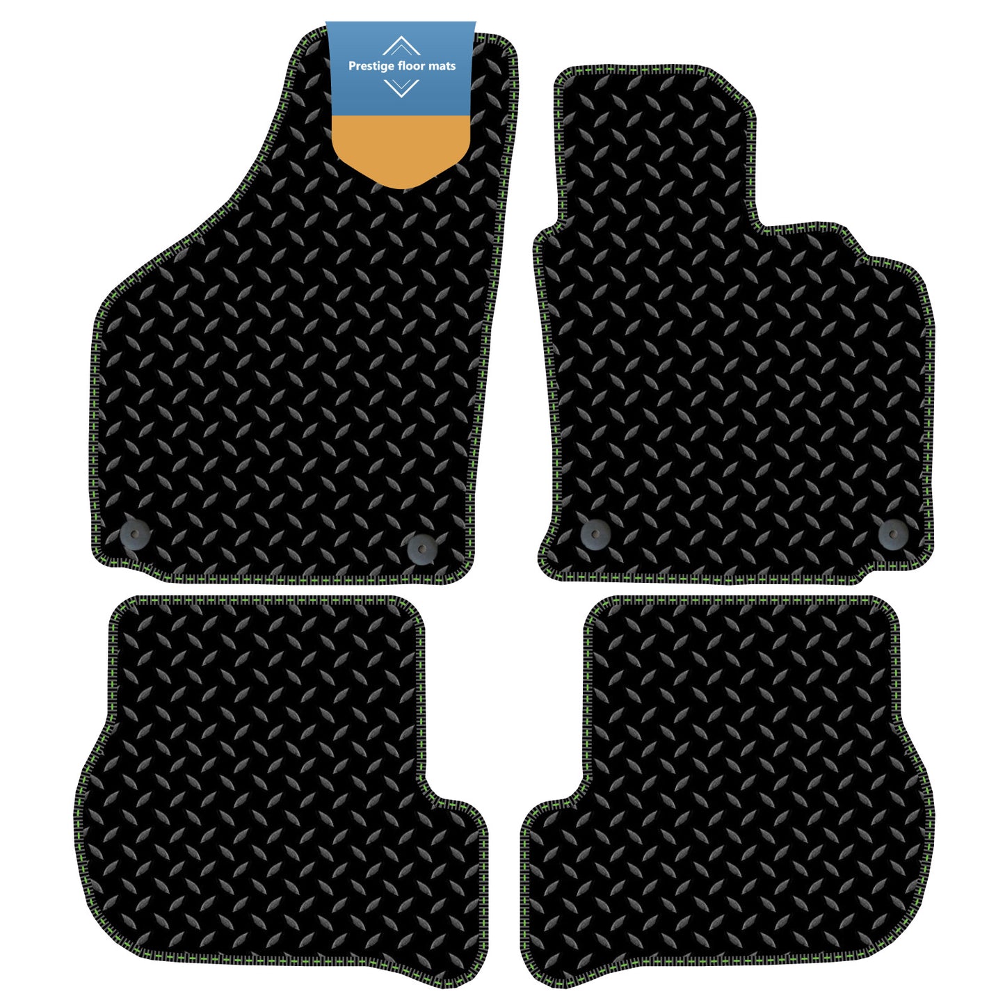 Fits Volkswagen Golf MK5 2007-2008 Black 3mm Rubber with Coloured Stitch Edge