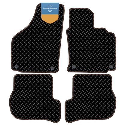 Fits Volkswagen Golf MK5 2007-2008 Black 3mm Rubber with Coloured Stitch Edge