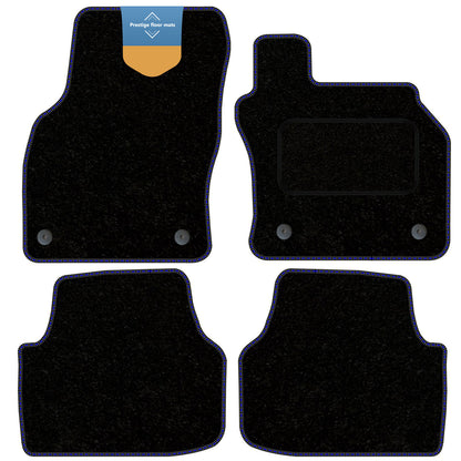 Fits Skoda Octavia 2013-2020 Black Carpet with Coloured Stitch Edge