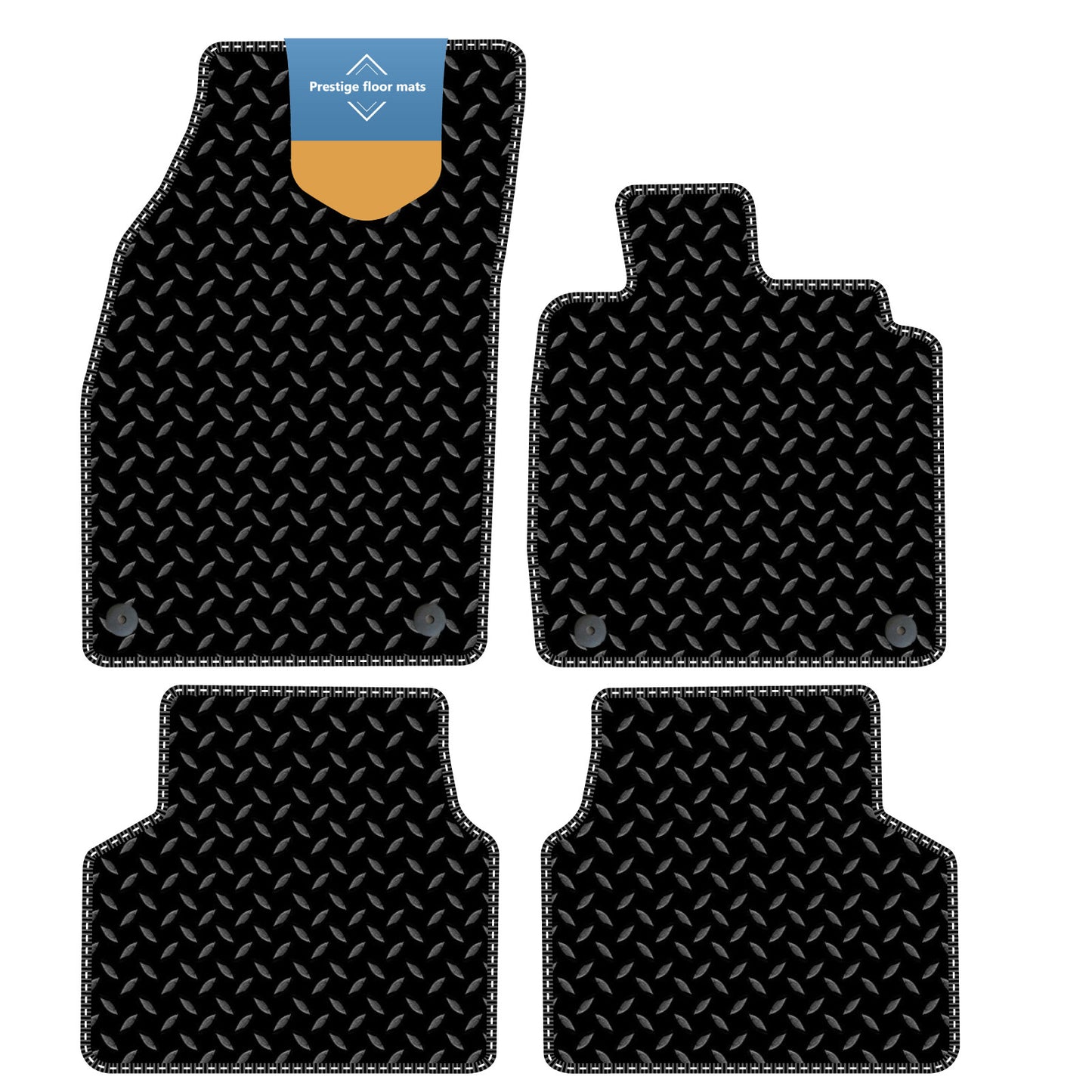 Fits Volkswagen ID.3 2020 on Black 3mm Rubber with Coloured Stitch Edge