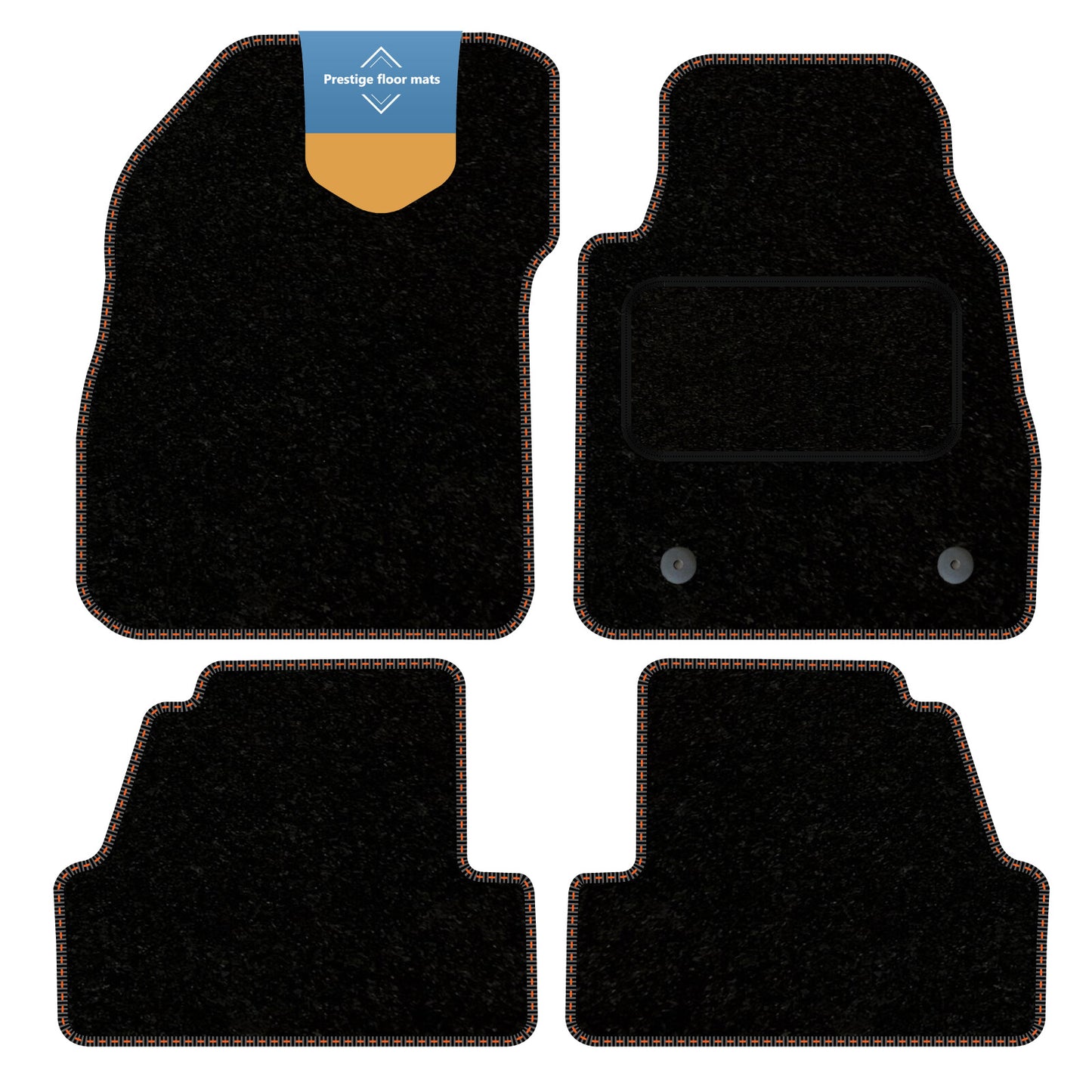 Fits Vauxhall Mokka 2012-2020 RHD Black Carpet with Coloured Stitch Edge