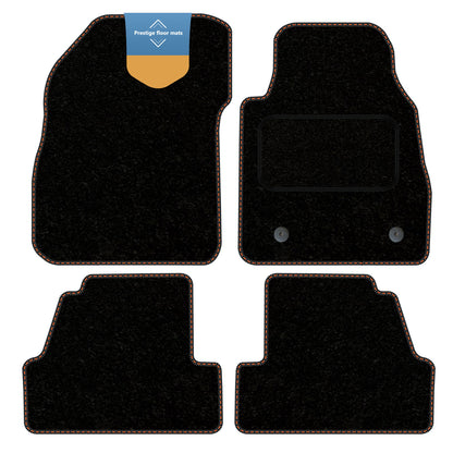 Fits Vauxhall Mokka 2012-2020 RHD Black Carpet with Coloured Stitch Edge