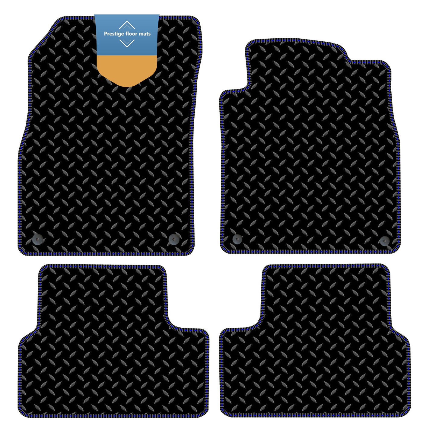 Fits Vauxhall Astra J 2010-2015 Black 3mm Rubber with Coloured Stitch Edge