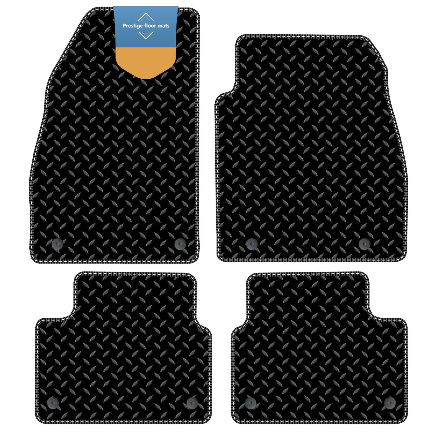 Fits Vauxhall Insignia 2013-2017 Black 3mm Rubber with Coloured Stitch Edge