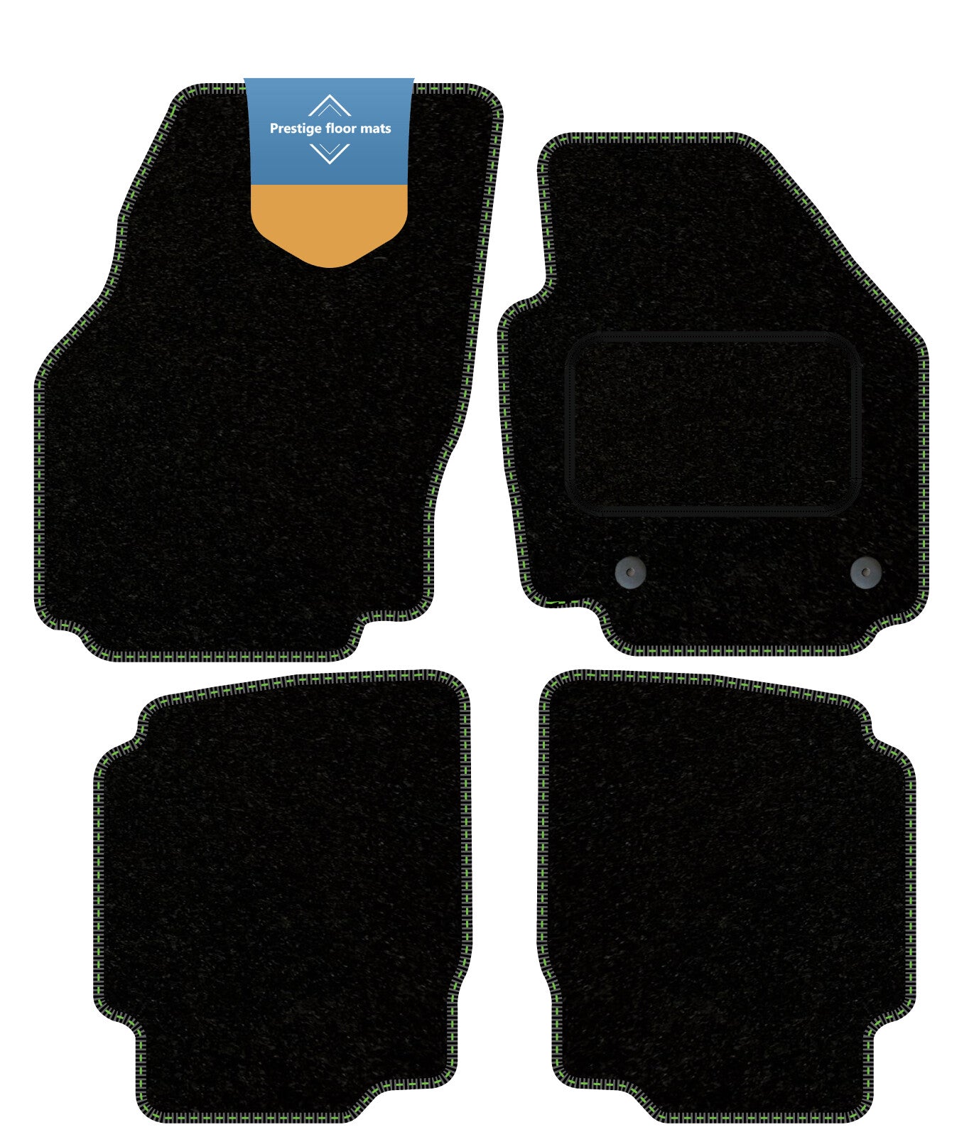 Fits Ford Mondeo 2012-2014 Black Carpet with Coloured Stitch Edge