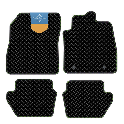 Fits Ford Fiesta MK8 2017 On Black 3mm Rubber with Coloured Stitch Edge