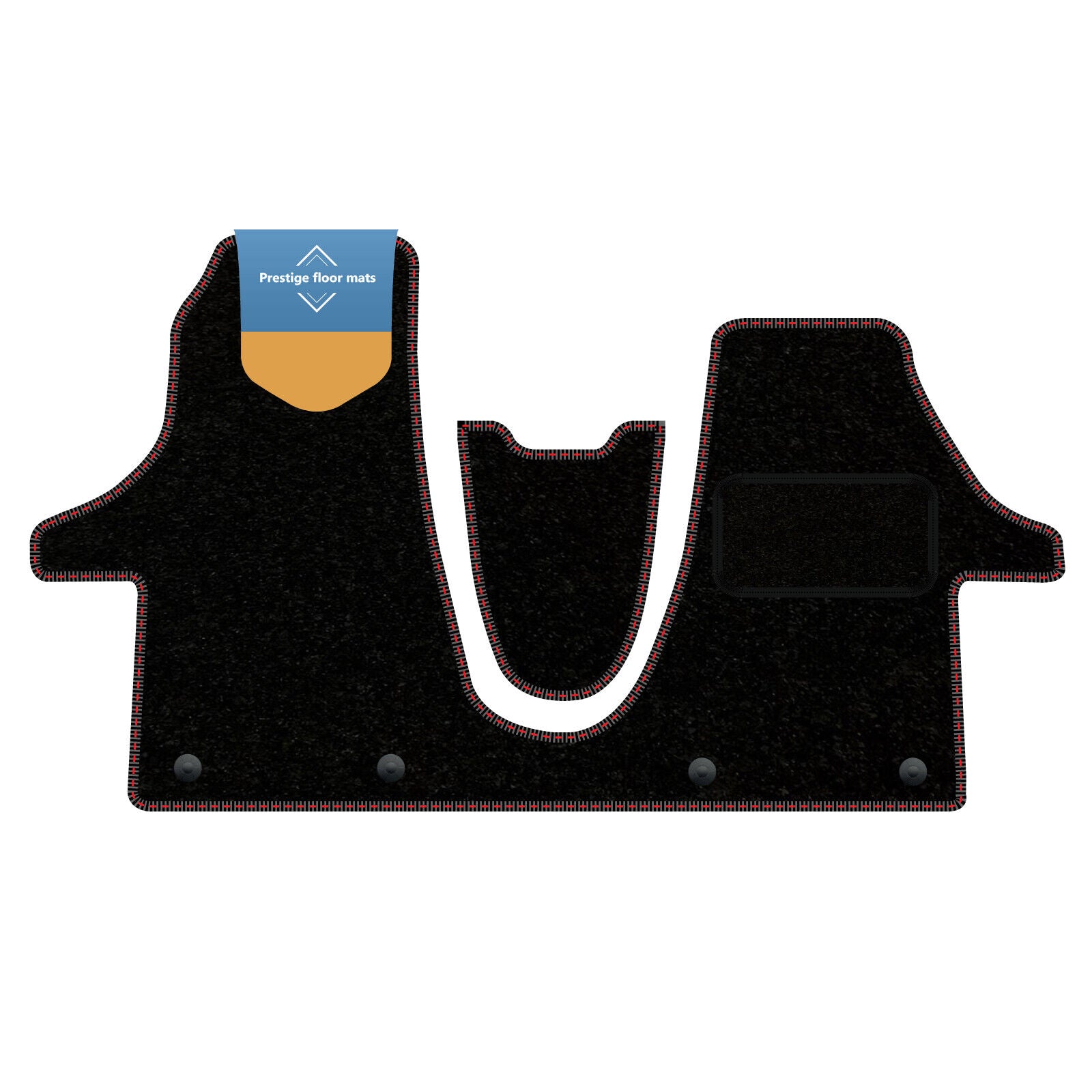 Fits Volkswagen T6-1 2020 on Front Mat Black Carpet with Coloured Stitch Edge