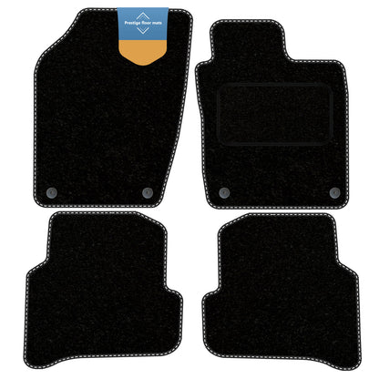 Fits Skoda Fabia 2015-2022 Black Carpet with Coloured Stitch Edge