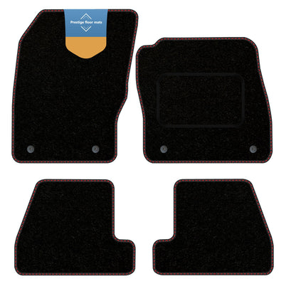 Fits |Ford Focus MK3 2015-2018 Black Carpet with Coloured Stitch Edge