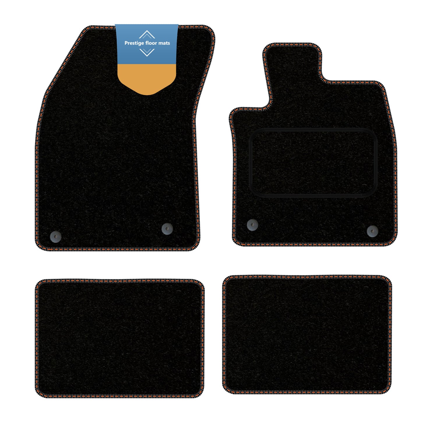 Fits Ford Focus 2018 On Black Carpet with Coloured Stitch Edge