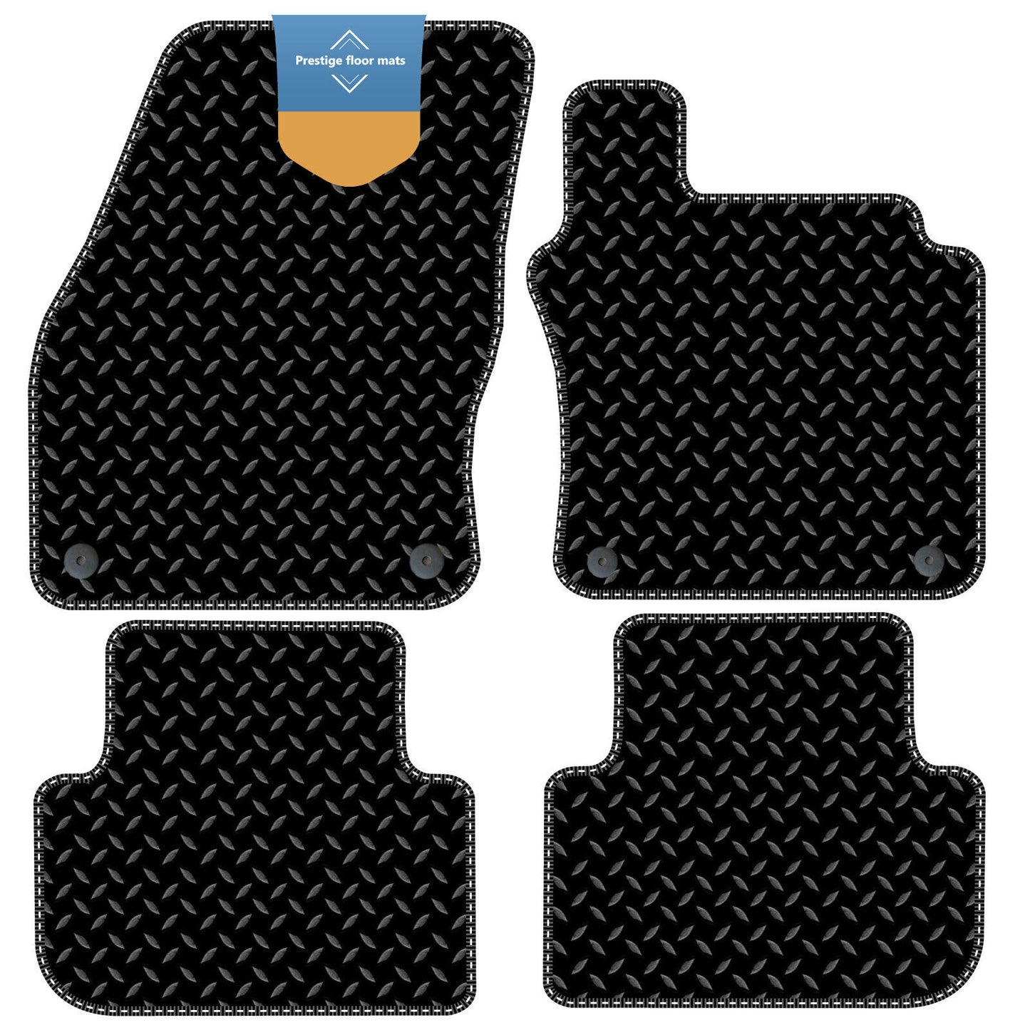 Fits Volkswagen Tiguan 2016 On  Black 3mm Rubber with Coloured Stitch Edge