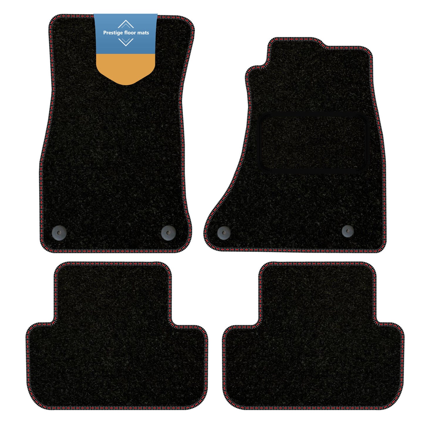 Fits Audi A4 2008-2015 Black Carpet with Coloured Stitch Edge