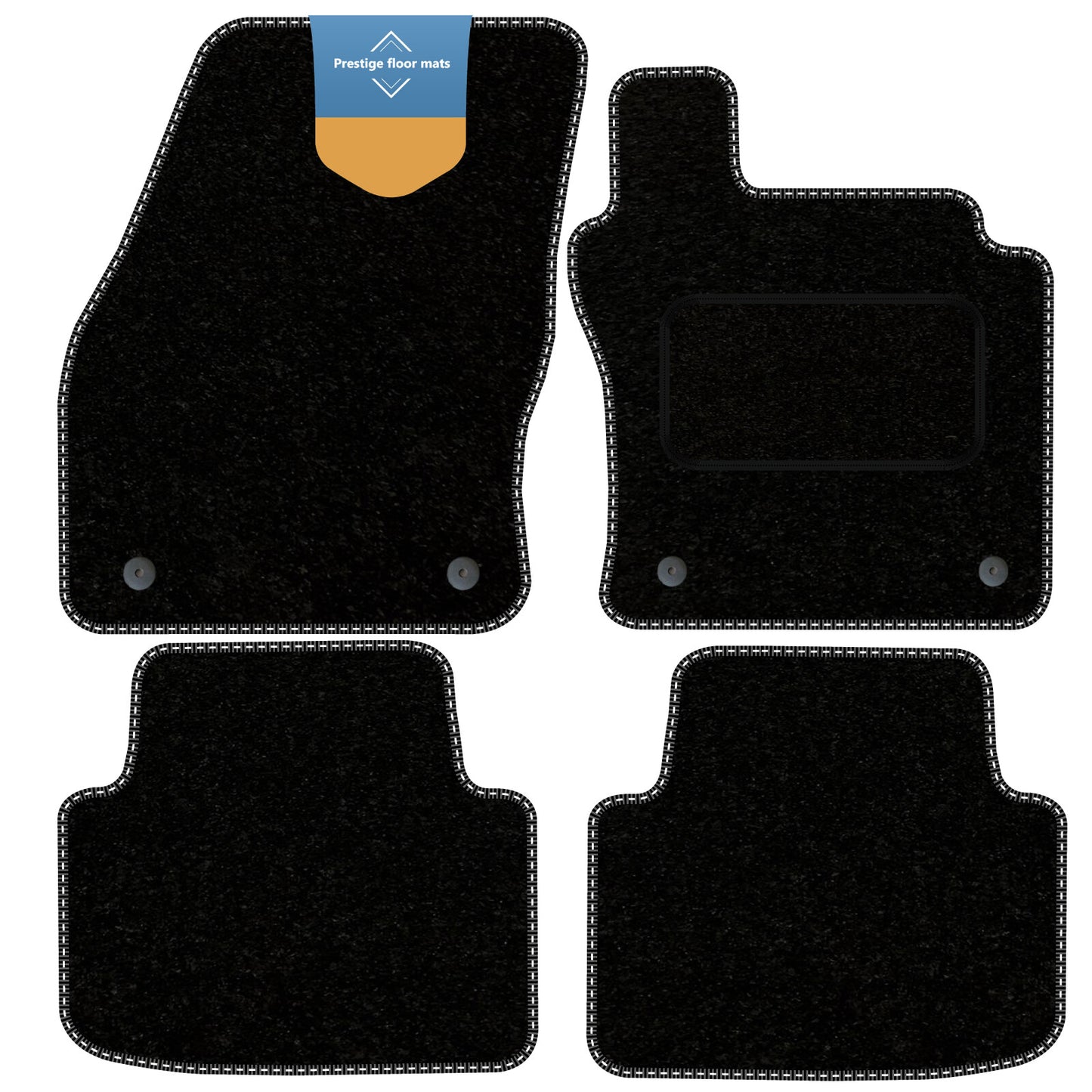 Fits Volkswagen Tiguan 2016 On Black Carpet with Coloured Stitch Edge