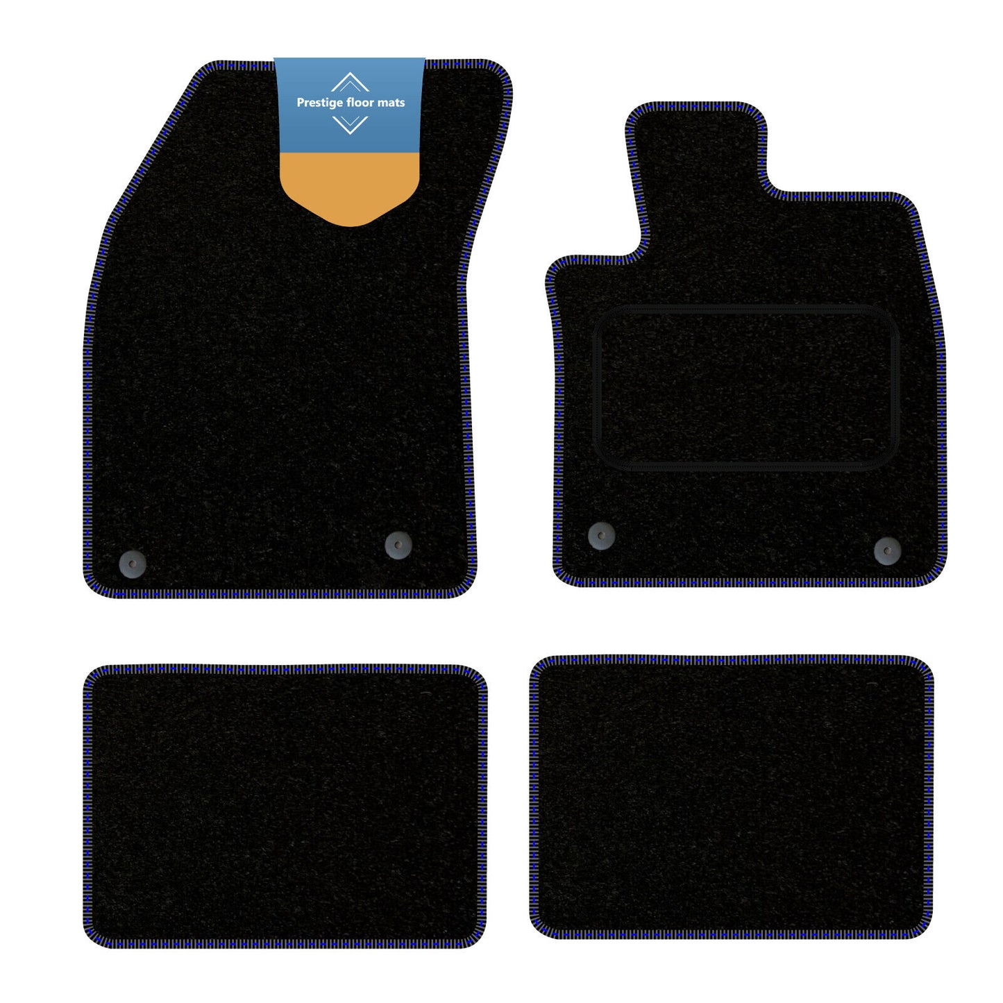 Fits Ford Focus 2018 On Black Carpet with Coloured Stitch Edge