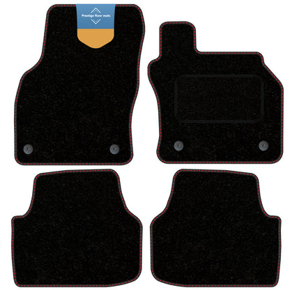 Fits Skoda Octavia 2013-2020 Black Carpet with Coloured Stitch Edge