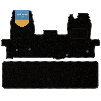 Fits Ford Transit MK8 Crew Cab 2016 on Black Carpet with Coloured Stitch Edge