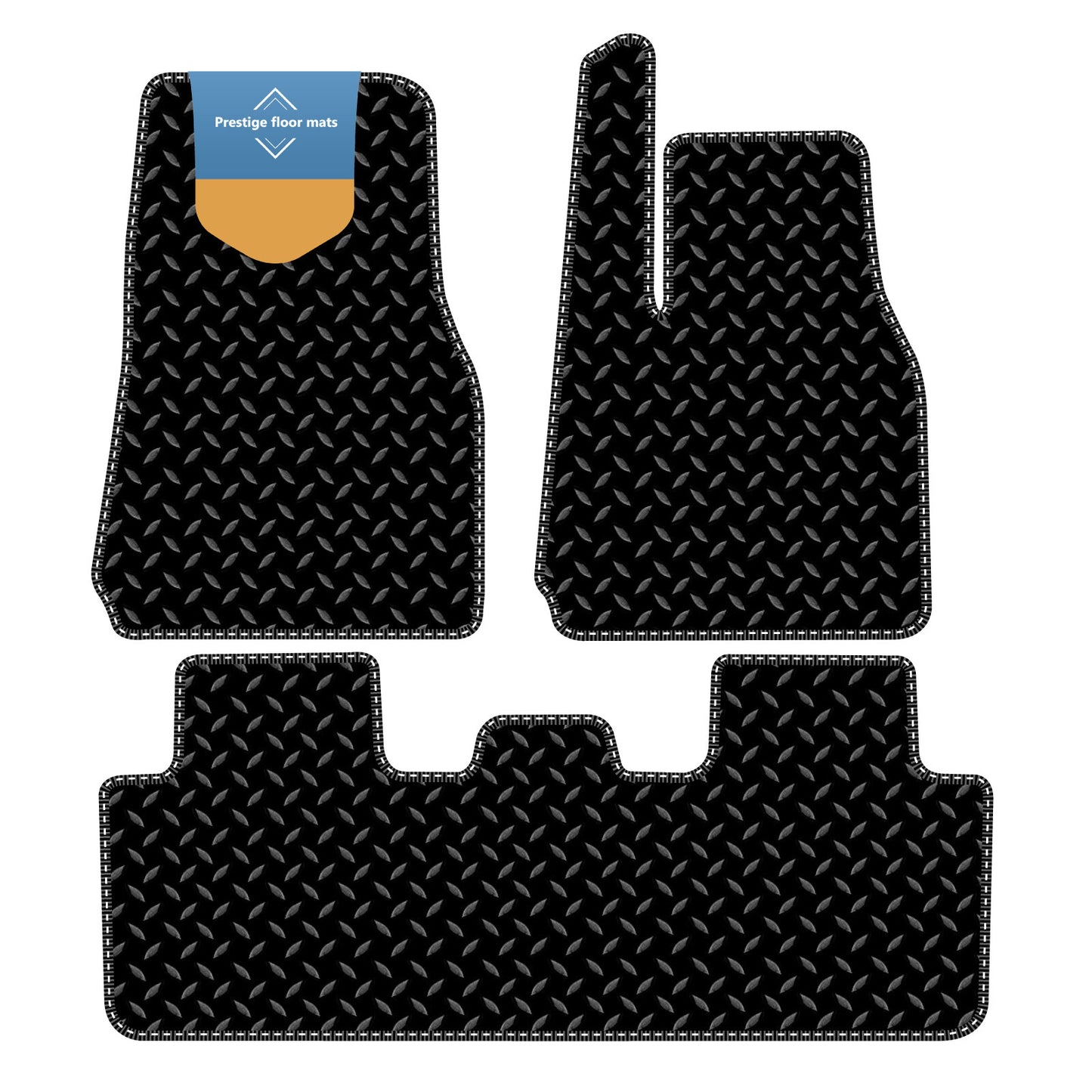 Fits Tesla Model Y 2022 on Black 3mm Rubber with Coloured Stitch Edge