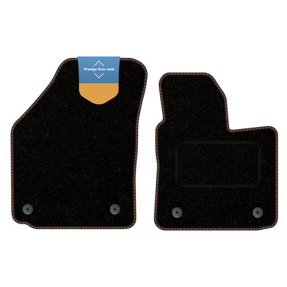 Fits Volkswagen Caddy 2004-2020 Black Carpet with Coloured Stitch Edge