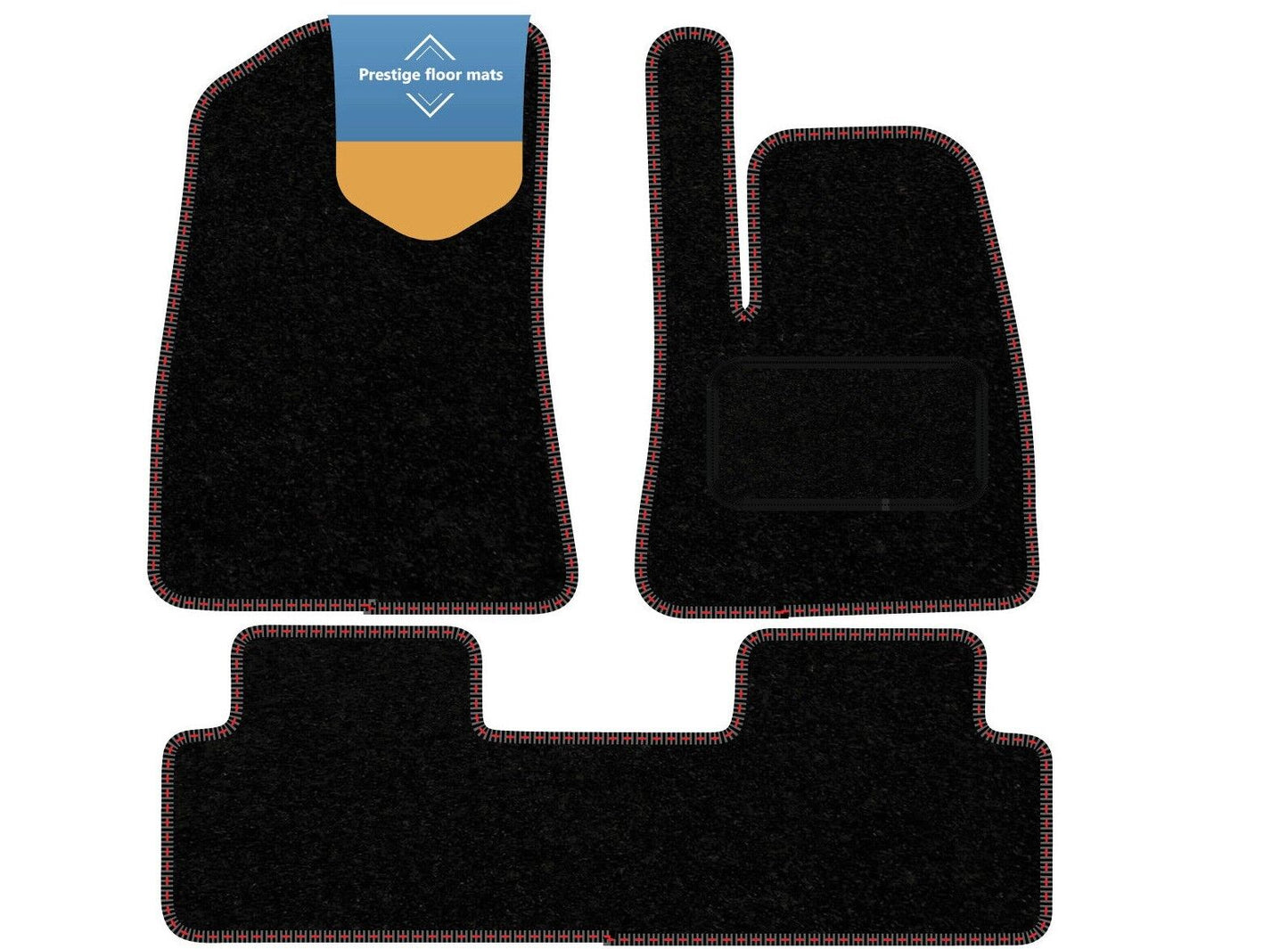 Fits Tesla Model 3 2017-2020 Black Carpet with Coloured Stitch Edge