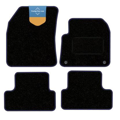 Fits Vauxhall Grandland X 2017 On Black Carpet with Coloured Stitch Edge