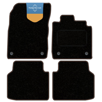 Fits Skoda Enyaq 2021 on Black Carpet with Coloured Stitch Edge