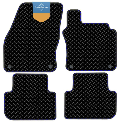 Fits Volkswagen Tiguan 2016 On  Black 3mm Rubber with Coloured Stitch Edge