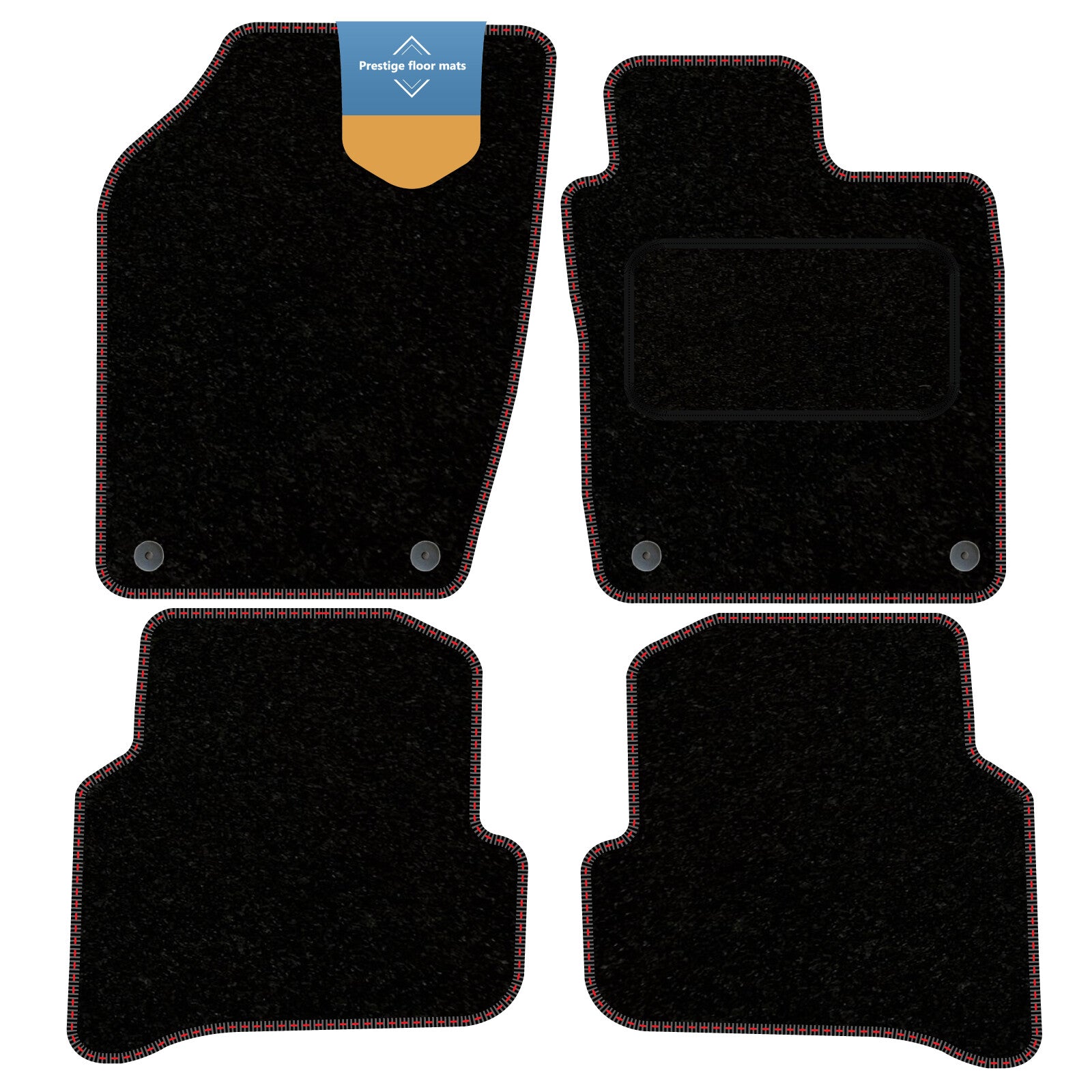 Fits Skoda Fabia 2015-2022 Black Carpet with Coloured Stitch Edge