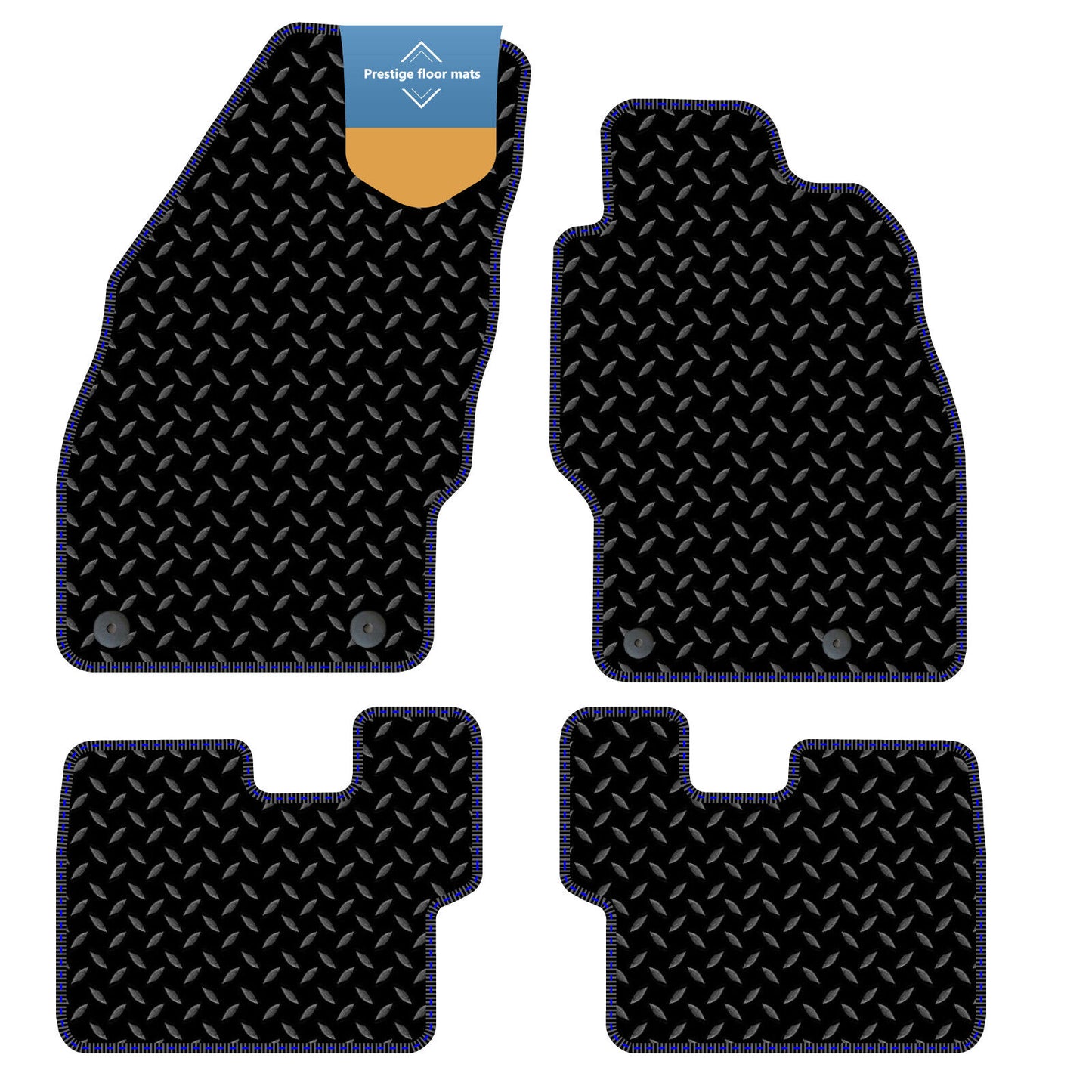 Fits Vauxhall Corsa D 2007-2014 Black 3mm Rubber with Coloured Stitch Edge