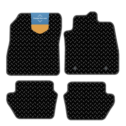 Fits Ford Fiesta MK8 2017 On Black 3mm Rubber with Coloured Stitch Edge