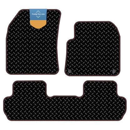 Fits Peugeot 3008 2017 On Black 3mm Rubber with Coloured Stitch Edge