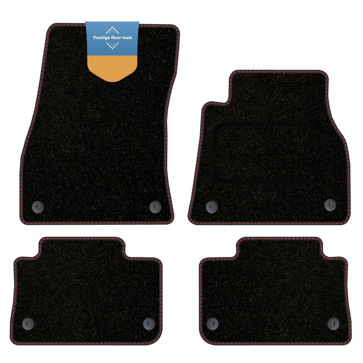 Fits Audi E-Tron 2018 on Black Carpet with Coloured Stitch Edge