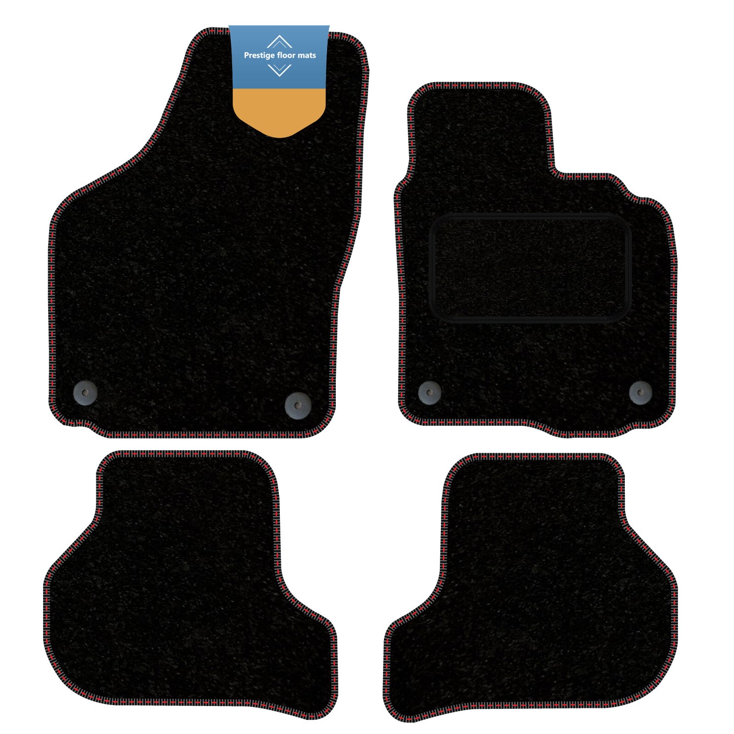Fits Skoda Octavia 2008-2013 Black Carpet with Coloured Stitch Edge