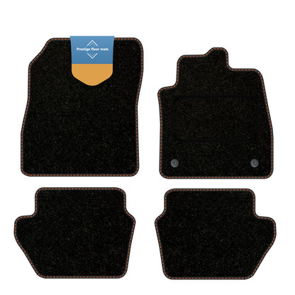 Fits Ford Fiesta MK8 2017 On Black Carpet with Coloured Stitch Edge